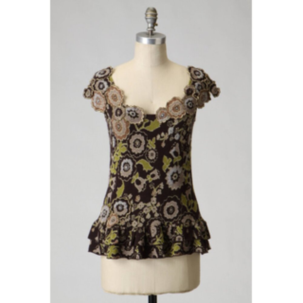 Anthropologie | Charlie & Robin Floral Sleeveless Sweater